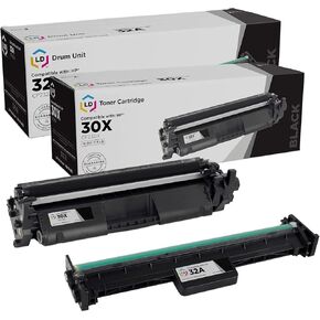 LD Products Compatible Toner & Drum Cartridge Replacement for HP 30X CF230X 30A Toner & 32A CF232A Drum for Laserjet Pro M203dw M203dn MFP M227fdw M227fdn Printer (1 Black Toner, 1 Drum, 2-Pack)