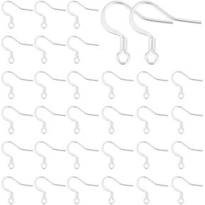UNICRAFTALE 100Pcs Real 18K Gold Plated Earring Hooks Stainless Steel Ear Wire with Loops Earwire Hooks Fish Hooks Flat Earring Hooks with Coil for DIY Earring Jewelry Making