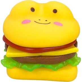 Cute Detachable 6 Layers Hamburger Squishies Toy Kawaii Cartoon Animal Stress Relief Burger Squeeze Toys Birthday Gift Decor for Kid Play House (Chick)