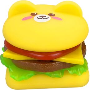 Cute Detachable 6 Layers Hamburger Squishies Toy Kawaii Cartoon Animal Stress Relief Burger Squeeze Toys Birthday Gift Decor for Kid Play House (Chick)