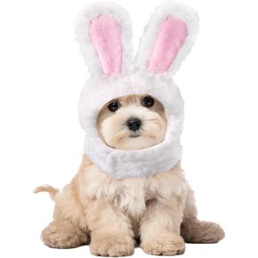 قبعة أرنب أرنب لطيف مع الأذنين ، 7.48-9.45in محيط رقبة Cat Cat Cat Bunny عصبة عيد الفصح Cat Cat Assume Assume Perfice Pet Assume for Cats & Small Dogs (XS)