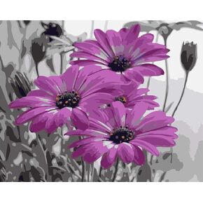 ABEUTY DIY Paint by Numbers for Adults Beginner,Purple Flower Plant 16x20 inches Number Painting Home Decoration Crafts (No Frame)