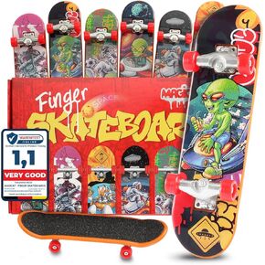Magicat Finger Skateboards Space Edition for Kids, Teens - 6 Cool Finger Boards - Fingerboard Pack for Party - Toy, Games for Boys and Girls - Skateboard Party Favors Fingerboards Give Away