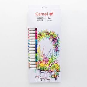 Camlin Kokuyo Brush Pens, 24 Shades (Multicolor)