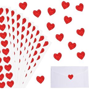 1200 Pcs Gold Heart Stickers, Small Holographic Stickers for Student Reward 0.5in Small Sparkly Sticker Self-Adhesive Labels for Envelope Decor Greeting Cards Invitation Sealing Gift Wrapp(Gold) in Kuwait