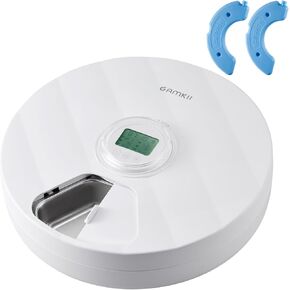 Automatic Cat Wet Food Feeder 6 Meals with 2 Ice Packs, Battery Powered Cordless Auto Pet Food Dispenser with Programmable Timer, Memory Function for Cats Small Dogs (ABS Food Tray)
