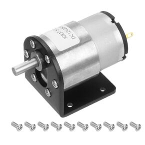 DMiotech Micro DC 12V 600RPM Geared Motor with Bracket Gear Reduction Motors 37mm Diameter Gearbox Micro Speed Reduction for RC Car, Robot Model, DIY Toys