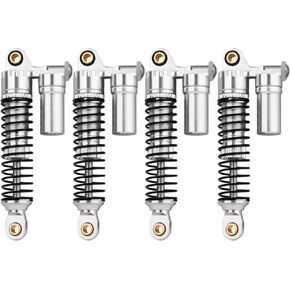 Aluminium 53mm/59mm/66mm/78mm Shocks- Long Threaded Shock Absorber Oil Damper for TRX4M TRX-4M 1/18 RC Crawler Upgrades (silver, 53mm)