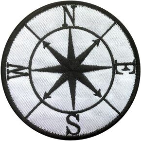 Antrix Tactical Compass Iron On Sew On Patch, Military Compass Patches with Adhesive for Outdoor Travel, Hiking, Mountaineering, Fishing,CS, Off-road Backpack Bags Clothes Etc- Dia 3.15"