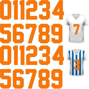 Zonon 22 Pieces Iron on Numbers T Shirt Heat Transfer 0 to 9 Jersey Numbers for Team Uniform Sports (Orange,8 Inch)