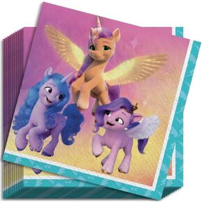 Amscan My Little Pony Luncheon Fun & Vibrant Paper Baby Shower Napkins, 7", Multicolor