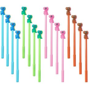 16 PCS Conte Cartoon Gel Ink Pens للكتابة ، قلم Kawaii 0.5mm للمنزل المدرسي ، الحبر الأسود Cool Fun Point Pens Pens for Women ، Girls ، Boys ، Students ، Teachers (Small Cat)