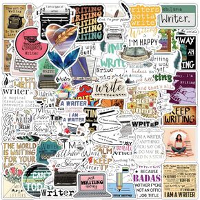 123Pcs Creation Writing Stickers Pack, Aesthetic Vinyl Waterproof Sticker Decals for Water Bottle,Laptop,Phone,Skateboard,Scrapbooking,Bumper Choice for Kids Teens Adults Fans for Party Supply
