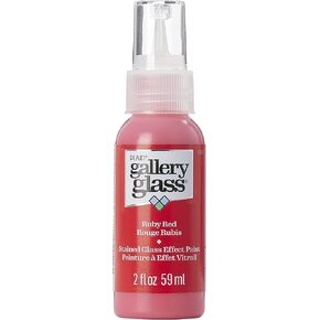 Gallery Glass, Ruby Red Stained Glass 2 fl oz Brilliant Smooth Finish Paint, Perfect for Easy to Apply DIY Arts and Crafts, 19691