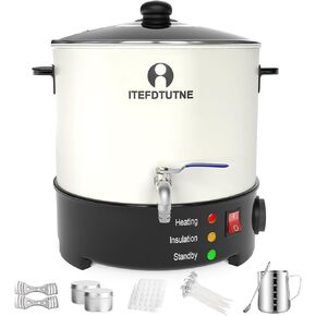 10L Commercial Wax Melter for Candle Making, 10Qts/20Lbs Extra Large Electric Wax Melting Pot for Candle Business with Faster Pour Spout & Accurate Temperature control, No Cloggy & Simple Cleanup