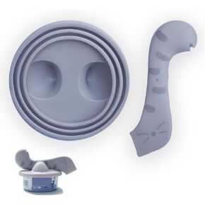 Pet Food Can Covers, Silicone Can Lids for Dog and Cat Food Cans, One Scoop One Cover Pack for Easy Serving,Grey