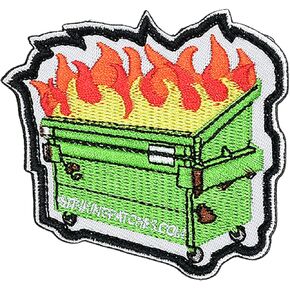 Funny Dumpster Fire Military Patches: Cute Meme Patch Mello Patch - Hook and Loop - Embroidered Emblem Fastener for Tactical Backpack Bags Murph Vests Jeans Hats Helmets, Veteran Owned