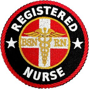Registered Nurse Embroidery Patches for Clothes Backpacks Hats Jeans, RN Nurse Size 3" Iron On Patch or Sew On Patches, Healthcare Nurse Applique Embroidery Patches, Medical Gift for Nurse