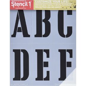 Stencil1 Cargo Font Stencil - Reusable Premium Quality Mylar Stencils for Painting - Alphabet Letters Stencil Crafts and Decor on Walls Fabric & Furniture Art Craft (4" Letters)