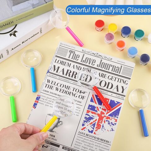 Aodaer 12 Pack Plastic Magnifying Glasses 3X Handheld Magnifying Glasses 6 Color Reading Magnifiers for Home School Science Observation in Saudi Arabia