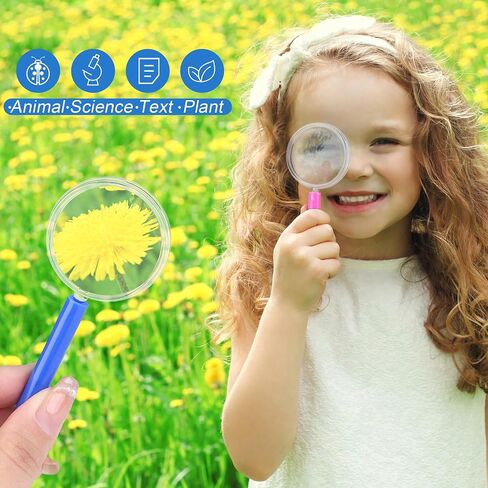 Aodaer 12 Pack Plastic Magnifying Glasses 3X Handheld Magnifying Glasses 6 Color Reading Magnifiers for Home School Science Observation in Saudi Arabia