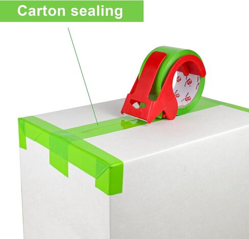 BOMEI PACK Heavy Duty Colored Packing Tape with Dispenser 1.88 Inch x 60 Yards (Green) 6 Rolls, 2.4 mil Industrial Grade Packaging Tape for Shipping, Moving, Mailing & Storage in Saudi Arabia