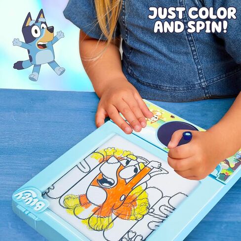 جهاز توصيل للرسوم المتحركة Bluey Motion - اقلب الرسومات إلى Bluey مع 20 إدراج تصميم ، وعلامات التلوين ، ووسادة الرسم in Kuwait