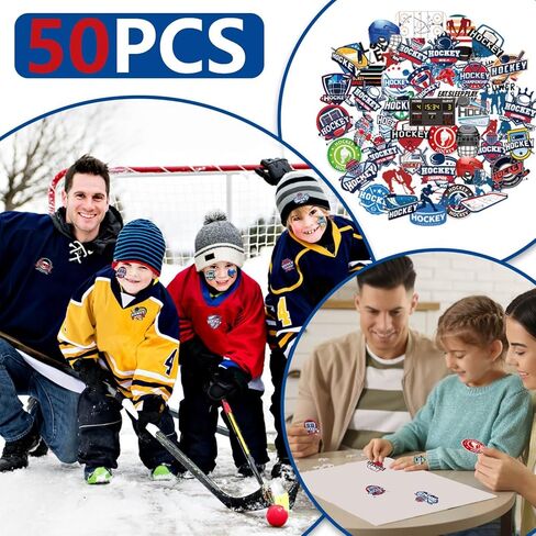 130PCS Hockey Party Favors - Incliding Hockey Keychains, Ice Hockey Gift Bags, Slap Bracelets, Hockey Stickers, Sports Mini Foam Fingers for Boys Fans Sports Hockey Birthday Party Supplies in Kuwait