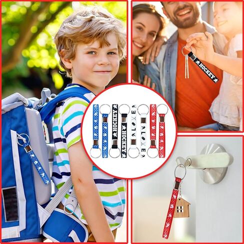 130PCS Hockey Party Favors - Incliding Hockey Keychains, Ice Hockey Gift Bags, Slap Bracelets, Hockey Stickers, Sports Mini Foam Fingers for Boys Fans Sports Hockey Birthday Party Supplies in Kuwait