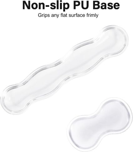 MOSISO Gel Keyboard Wrist Rest&Wrist Support for Mouse, Ergonomic Mousepad Soft Cooling Gel Pain Relief Easy Typing Pad Non-Slip Computer Laptop Wave Shaped Home/Office, Transparent in Saudi Arabia