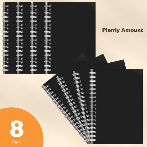 4 Pack Spiral Notebook for Work - 4" x 6" Softcover Notebooks College Ruled for Note Taking, School Supplies,200 Sheets 400 Pages Journals Black in Kuwait