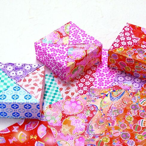 JapanBargain, 300 Sheets Japanese Washi Paper Chiyogami Paper Origami Folding Paper Yuzen Style 3 inch Made in Japan, 7.5 cm in Kuwait