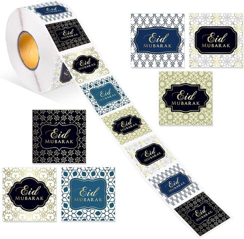 500 PCS ملصقات عيد مبارك ملصقات رمضان شارات الإسلامية العطلات الإسلامية للأظرف ترفج الحزب الإسلامي زخرفة الحزب الإسلامي in Saudi Arabia