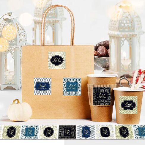 500 PCS ملصقات عيد مبارك ملصقات رمضان شارات الإسلامية العطلات الإسلامية للأظرف ترفج الحزب الإسلامي زخرفة الحزب الإسلامي in Saudi Arabia