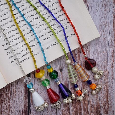 ILLUMEA White Beaded Bookmarks (Set of 2) - Handcrafted with Sparkling Glass Accents for Whimsical Reading! Unique Gift & Boho Chic Reading Accessory for Bookworms, Teachers, or Journal Trackers in Saudi Arabia