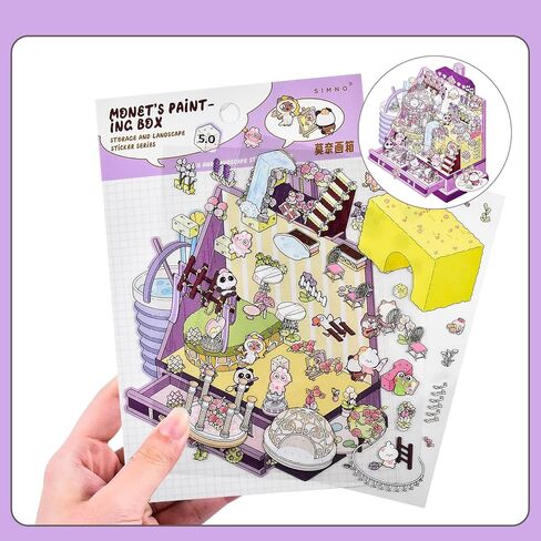 4 Sets 3D Fun Large Size House Scene Stickers with Tweezer Make Your Own Vintage Natural Mountain Forest Sticker Scenes Cute Cabin in The Woods DIY Stickers for Relief Stress Pass The Time in Saudi Arabia