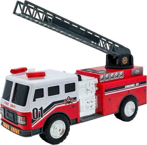 Action Drive 16 "Truck Truck Tuy Interactive Tuy W/Lights & Sounds ، Winch الآلي ، حركة محرك الحركة ، التصميم والبطاريات الواقعية - العمر 3+ in Saudi Arabia