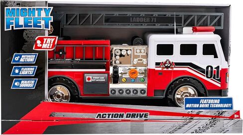 Action Drive 16 "Truck Truck Tuy Interactive Tuy W/Lights & Sounds ، Winch الآلي ، حركة محرك الحركة ، التصميم والبطاريات الواقعية - العمر 3+ in Saudi Arabia