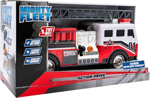 Action Drive 16 "Truck Truck Tuy Interactive Tuy W/Lights & Sounds ، Winch الآلي ، حركة محرك الحركة ، التصميم والبطاريات الواقعية - العمر 3+ in Saudi Arabia