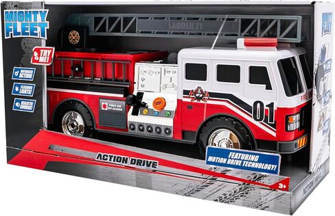 Action Drive 16 "Truck Truck Tuy Interactive Tuy W/Lights & Sounds ، Winch الآلي ، حركة محرك الحركة ، التصميم والبطاريات الواقعية - العمر 3+ in Saudi Arabia
