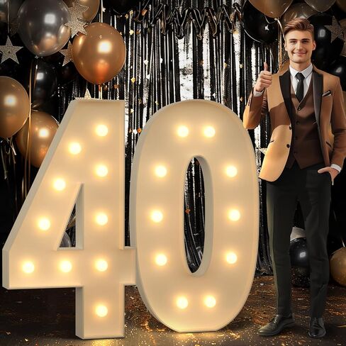 imprsv 4FT Marquee Numbers 30 Light up Number 30th Birthday Decorations Large Numbers Big Mosaic Numbers for Balloons Birthday Decor Number Balloon Frame Anniversary Decors in Kuwait