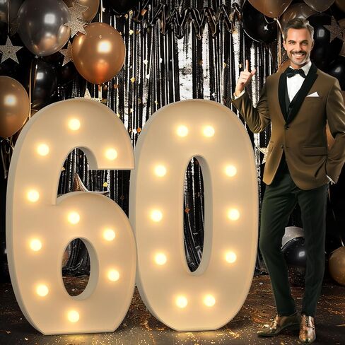 imprsv 4FT Marquee Numbers 30 Light up Number 30th Birthday Decorations Large Numbers Big Mosaic Numbers for Balloons Birthday Decor Number Balloon Frame Anniversary Decors in Kuwait