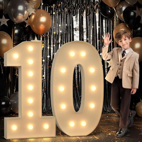 imprsv 4FT Marquee Numbers 30 Light up Number 30th Birthday Decorations Large Numbers Big Mosaic Numbers for Balloons Birthday Decor Number Balloon Frame Anniversary Decors in Kuwait