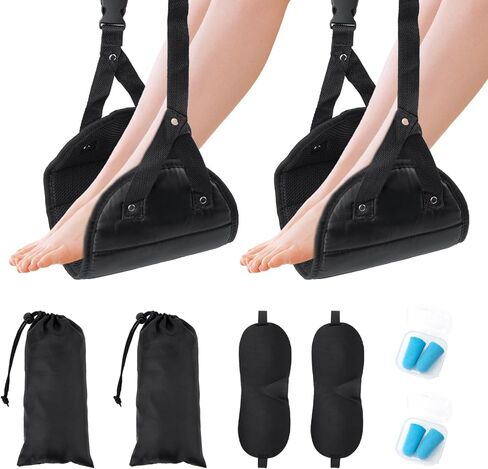 أرجوحة القدم في طائرة Soopii لسفر الطائرة ، مسند القدمين للاسترخاء على قدميك ، أرجوحة القدم المكتبية ، راحة القدم ، شماعات القدم المريحة ، أرجوحة القدم لإكسسوارات السفر بالطائرة ، الأسود ، الأسود in Kuwait