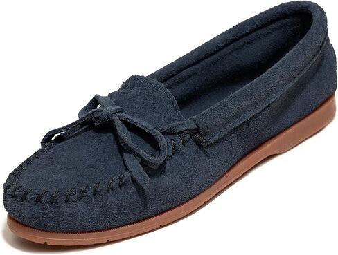Minnetonka Women’s Tie Slip On —Moccasins for Women, Classic Leather Loafer Silhouette, Cushioned Footbed in Kuwait