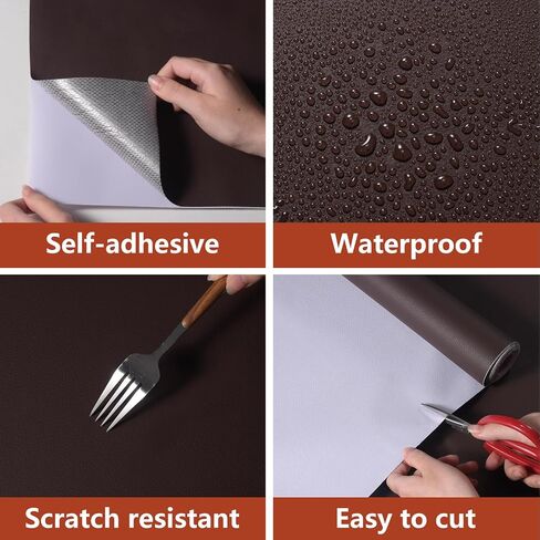 Leather Repair Kit for Furniture 11.8inX39.3 in Self Adhesive Leather Repair Patch Leather Repair Patch Leather Patch Tape Car Leather Repair Kit for Sofa Car Seats (Black, 11.8inX39.3in) in Kuwait