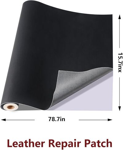 Leather Repair Kit for Furniture 11.8inX39.3 in Self Adhesive Leather Repair Patch Leather Repair Patch Leather Patch Tape Car Leather Repair Kit for Sofa Car Seats (Black, 11.8inX39.3in) in Kuwait