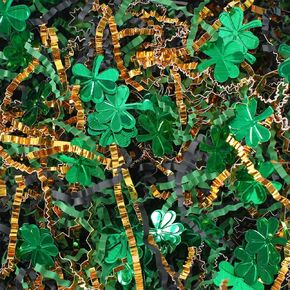 CIPOWM 16oz St. Patrick's Day Crinkle Cut Paper Shred, 3 Colors Green Gold Raffia Paper Shred Filler with Shamrock Confetti Shred Paper for Gift Wrapping Craft DIY Gift Bag Box Filling Party Supply