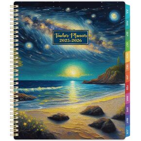 Teacher Planner 2025-2026 - Teacher Lesson Planner 2025-2026, 9" x 11", Jul.2025 - Jun.2026, Weekly & Monthly Lesson Plan Book for Teachers with Back pocket, Colorful Tabs