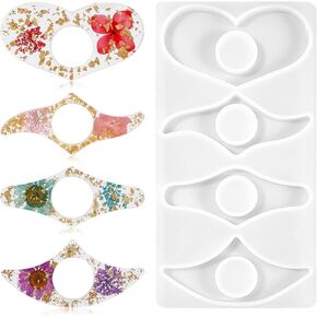 Resin Bookmark Mold for Thumb Book Page Holder, White Reusable Silicone Bookmark Molds for Epoxy Resin, Handmade Resin Casting Dried Flower Bookmark Mold Kit DIY Reading Accessories for Reading Lovers